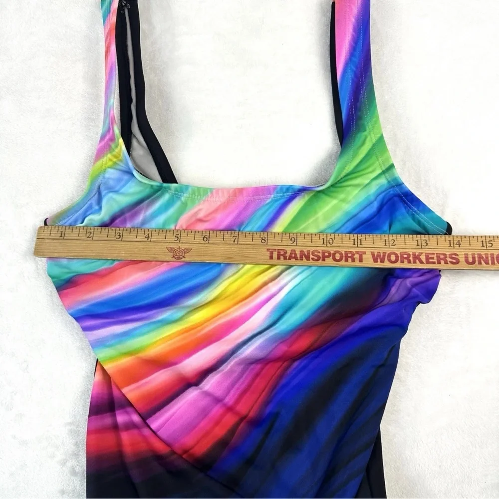 Swim Solutions One-Piece Swimsuit Size 8 Shape Solver Sport Colorful Lined NWOT - Picture 7 of 10